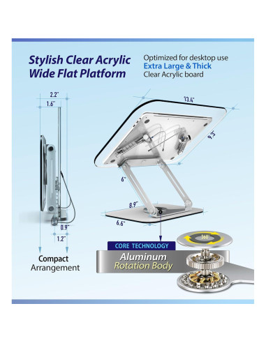 Soporte de Libro Plegable Pandorama 360 Acrílico 1.54 kg