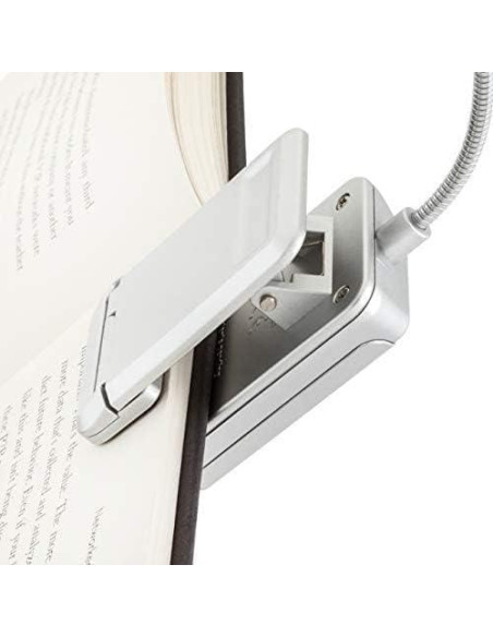 Luz de Libro LED WITHit Quad Clip On Plata - Brillo Regulable