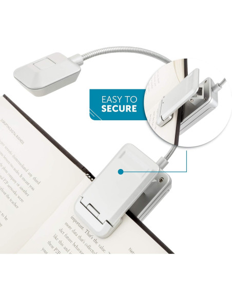 Luz de Libro LED WITHit Quad Clip On Plata - Brillo Regulable