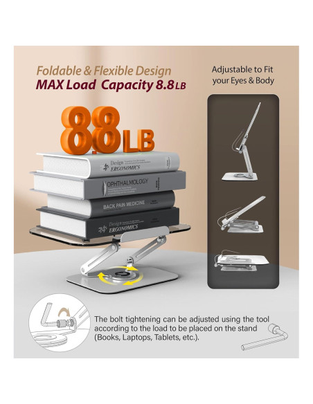 Soporte de Libro Plegable Pandorama 360 Acrílico 1.54 kg