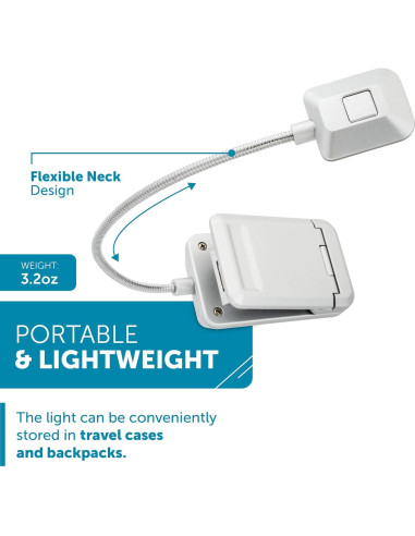 Luz de Libro LED WITHit Quad Clip On Plata - Brillo Regulable