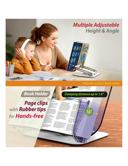 Soporte de Libro Plegable Pandorama 360 Acrílico 1.54 kg