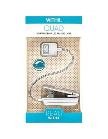 Luz de Libro LED WITHit Quad Clip On Plata - Brillo Regulable