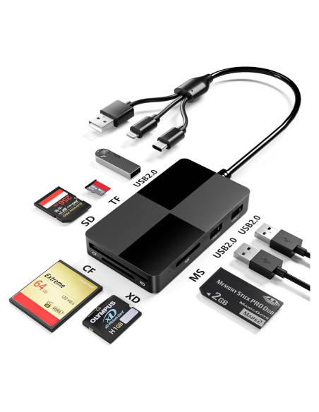 Adaptador Lector de Tarjetas 8 en 1 Bawanfa Plus USB-C