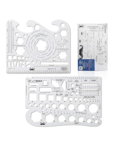 Juego de Plantillas de Paisaje Mr. Pen - 2 Piezas, Plástico