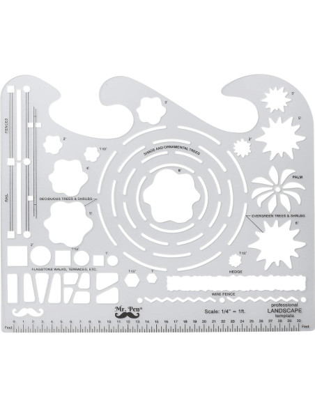 Juego de Plantillas de Paisaje Mr. Pen - 2 Piezas, Plástico Juego de Plantillas de Paisaje Mr. Pen - 2 Piezas, Plástico