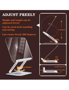 Soporte de Libro Acrílico YZDTECH Ajustable 360 1.47kg 2