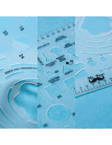 Juego de Plantillas de Paisaje Mr. Pen - 2 Piezas, Plástico Juego de Plantillas de Paisaje Mr. Pen - 2 Piezas, Plástico