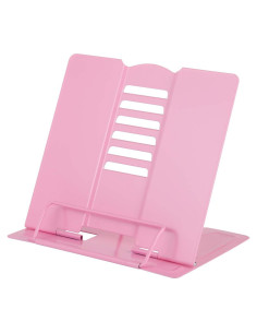 Soporte de Libro Ajustable Blizzow - Metal Plegable Rosa