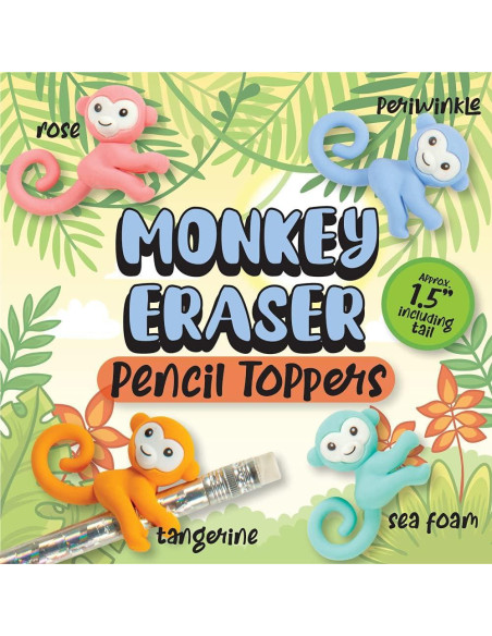 Borradores de lápiz de mono Geddes - Paquete de 24 unidades Borradores de lápiz de mono Geddes - Paquete de 24 unidades