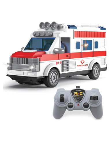 Ambulancia RC Dollox 1/30 Control Remoto 4 Canales LED