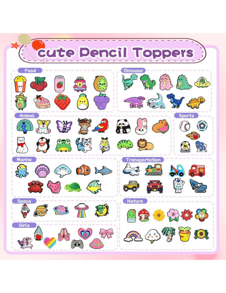 80 Tapas de Lápiz Multicolor Sanglow - Animales y Más