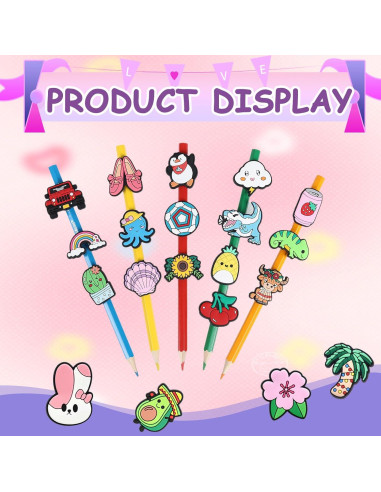 80 Tapas de Lápiz Multicolor Sanglow - Animales y Más