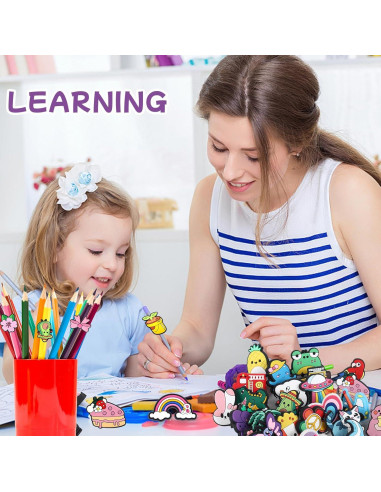 80 Tapas de Lápiz Multicolor Sanglow - Animales y Más