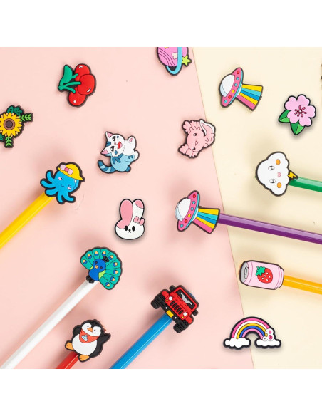 80 Tapas de Lápiz Multicolor Sanglow - Animales y Más