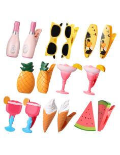 Clips para Toallas de Playa Honoson - 16 Piezas, 8 Estilos