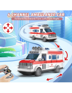 Ambulancia RC Dollox 1/30 Control Remoto 4 Canales LED 2