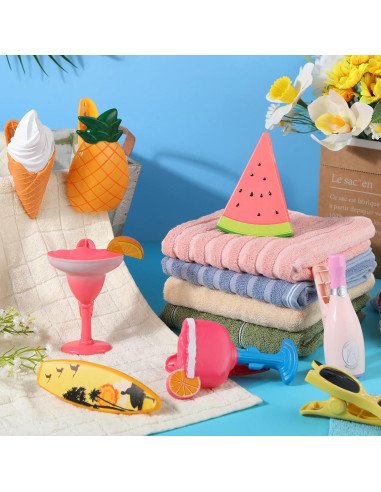 Clips para Toallas de Playa Honoson - 16 Piezas, 8 Estilos