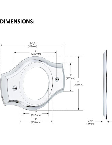 Placa de Cubierta de Ducha Tearel Cromo para 1 Manija