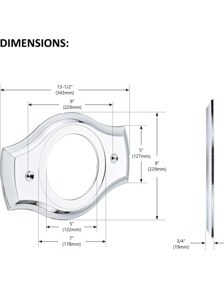 Placa de Cubierta de Ducha Tearel Cromo para 1 Manija