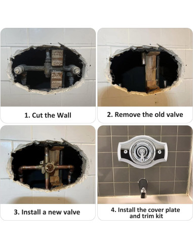 Placa de Cubierta de Ducha Tearel Cromo para 1 Manija