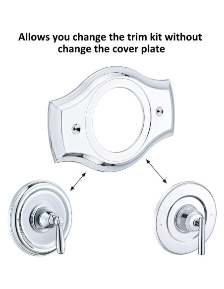 Placa de Cubierta de Ducha Tearel Cromo para 1 Manija