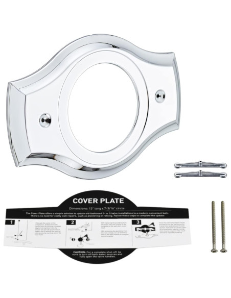 Placa de Cubierta de Ducha Tearel Cromo para 1 Manija