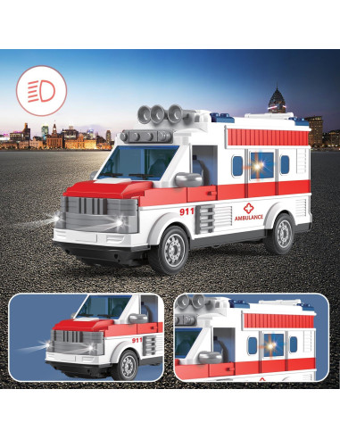 Ambulancia RC Dollox 1/30 Control Remoto 4 Canales LED