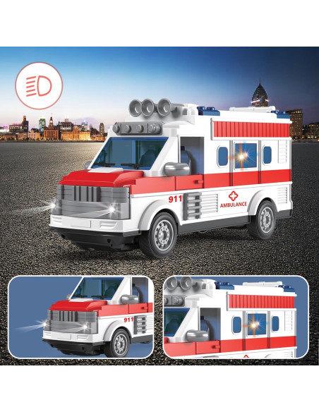 Ambulancia RC Dollox 1/30 Control Remoto 4 Canales LED
