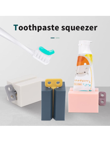 Exprimidor de Pasta de Dientes Y-Kelin 3 Piezas Rosa Blanco Azul
