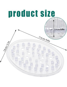 Plato de Jabón de Plástico Claro Sankoly - 2 Piezas, Drenante 2