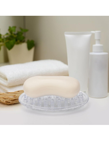 Plato de Jabón de Plástico Claro Sankoly - 2 Piezas, Drenante