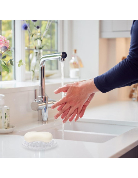 Plato de Jabón de Plástico Claro Sankoly - 2 Piezas, Drenante