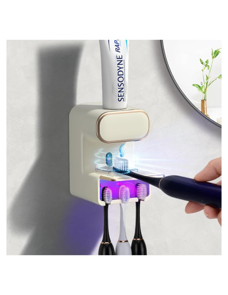 Dispensador Automático de Pasta de Dientes WREWING Beige