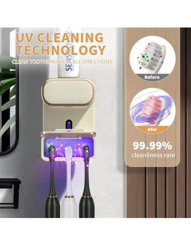 Dispensador Automático de Pasta de Dientes WREWING Beige