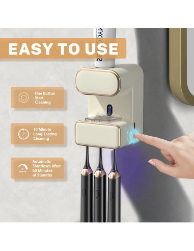 Dispensador Automático de Pasta de Dientes WREWING Beige