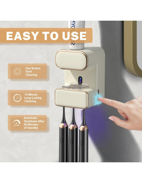 Dispensador Automático de Pasta de Dientes WREWING Beige