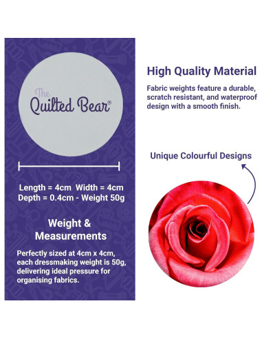 Pesas de Costura The Quilted Bear - Diseño Rosa - 400g