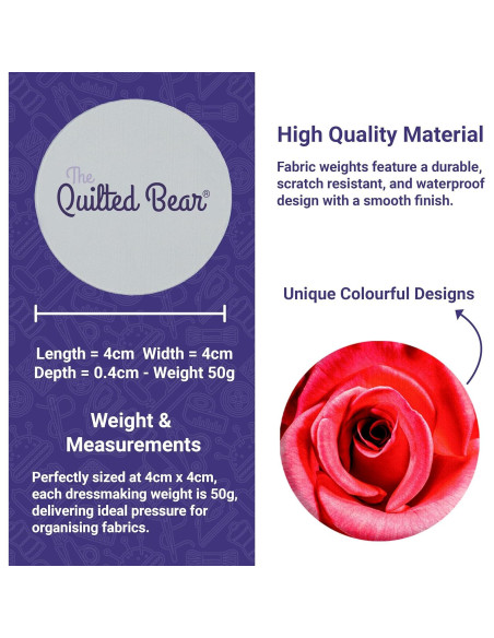 Pesas de Costura The Quilted Bear - Diseño Rosa - 400g