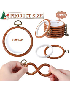 Aros de Bordado Burbell 15 Pcs 9 cm para Manualidades 2