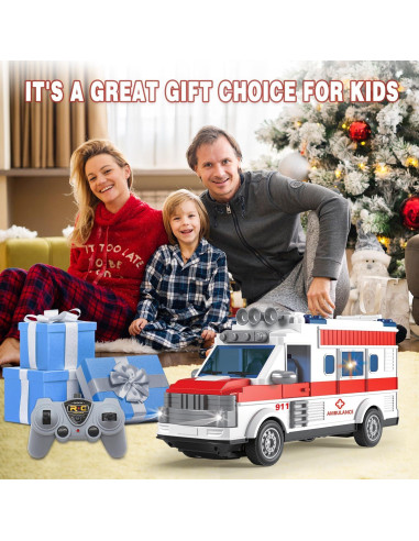 Ambulancia RC Dollox 1/30 Control Remoto 4 Canales LED