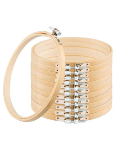 Aros de Bordado GIEMSON 12 Piezas 20 cm de Bambú