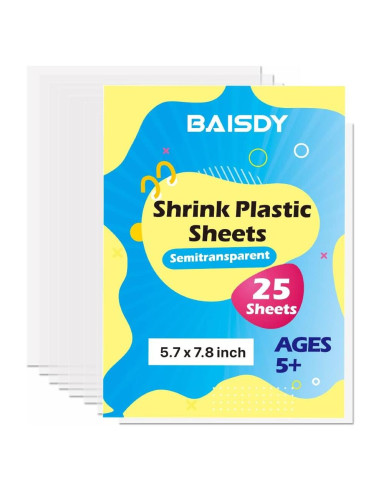 BAISDY 25 Hojas de Plástico Retráctil para Manualidades 17.8x20.3cm