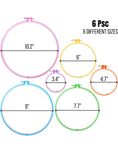 Juego de Aros de Bordado Mr. Pen 6 Piezas 8.6 a 25.9 cm