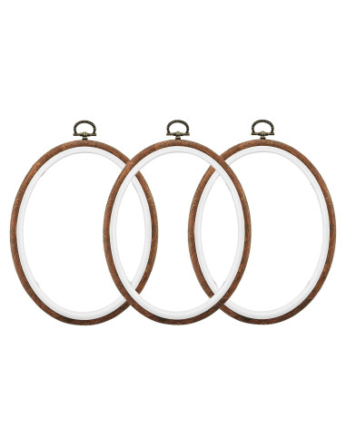 Aros de Bordado Celley Ovalados Vintage 3 Pcs 18x25 cm