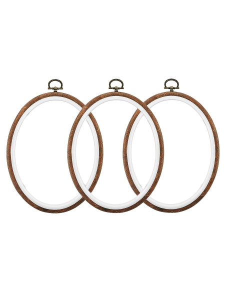 Aros de Bordado Celley Ovalados Vintage 3 Pcs 18x25 cm