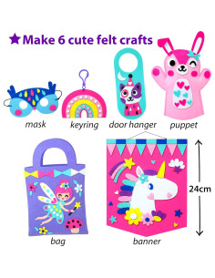 Kit de Fieltro KRAFUN Unicornio para Niñas 3-6 Años - 6 Proyectos 2