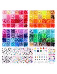 Kit de Cuentas de Pony QUEFE 3250 Piezas 96 Colores Joyería