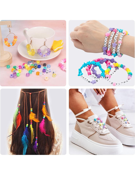 Kit de Cuentas de Pony QUEFE 3250 Piezas 96 Colores Joyería