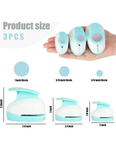 Perforadora Circular Koogel 3PCS - 2.54, 1.59, 0.95 cm para Manualidades 2